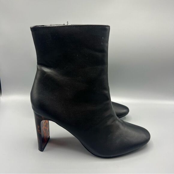 A New Day Clear Leopard Print Heel Black Ankle Boots - Picture 3 of 7